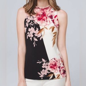 Size L pleated mock neck tank from White House Black Market